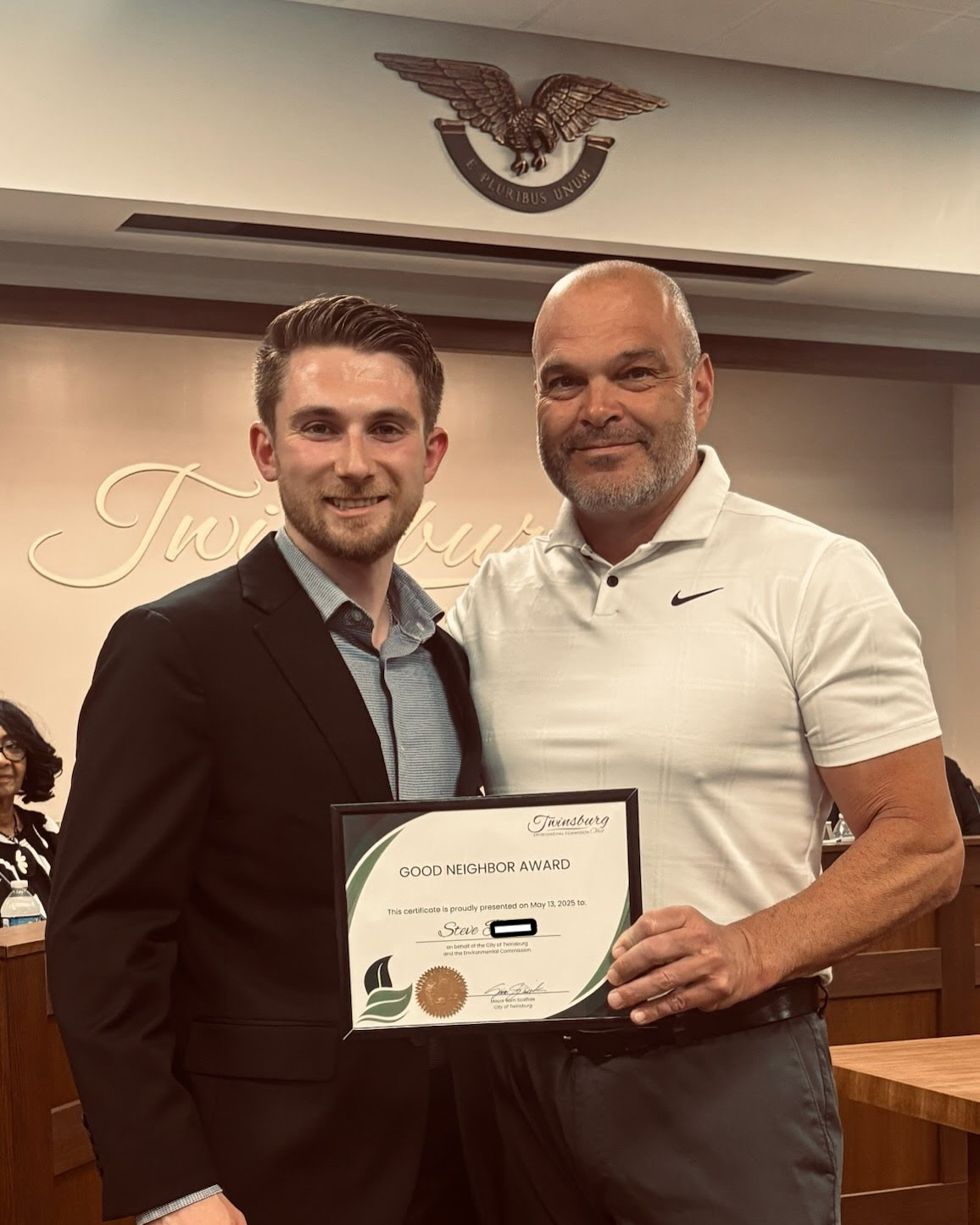 Presenting First Inaugural Good Neighbor Award